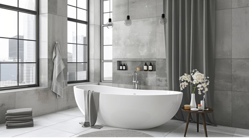 Freestanding oval bathtub