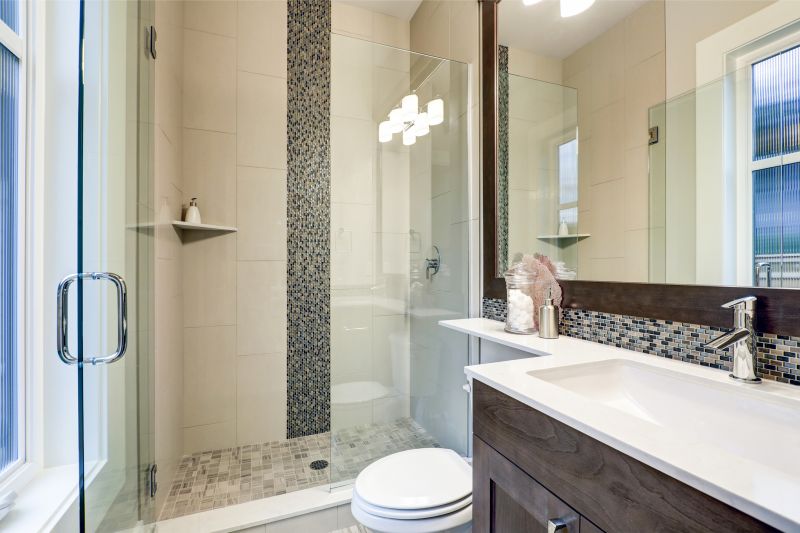 Modern Shower with Tile Accents